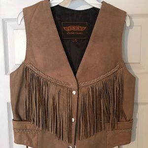UNIK leather fringed vest
